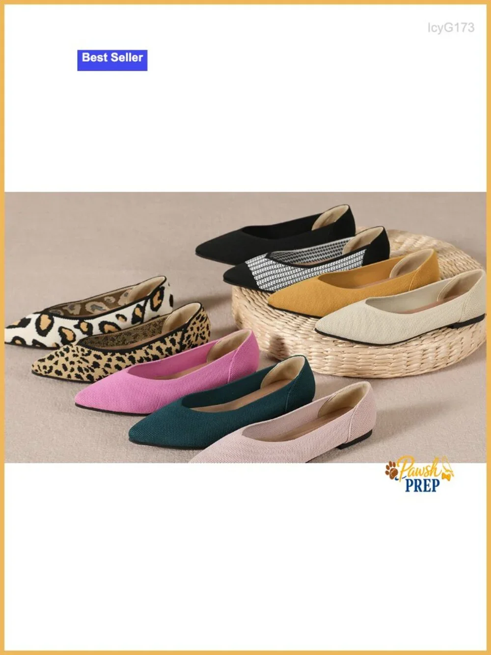 Breathable Knit Memory Foam Slip-on Work Ballet Flats Pointed Toe